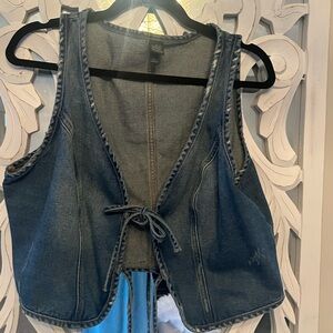 Target Dark Wash Denim Tie-Front Vest